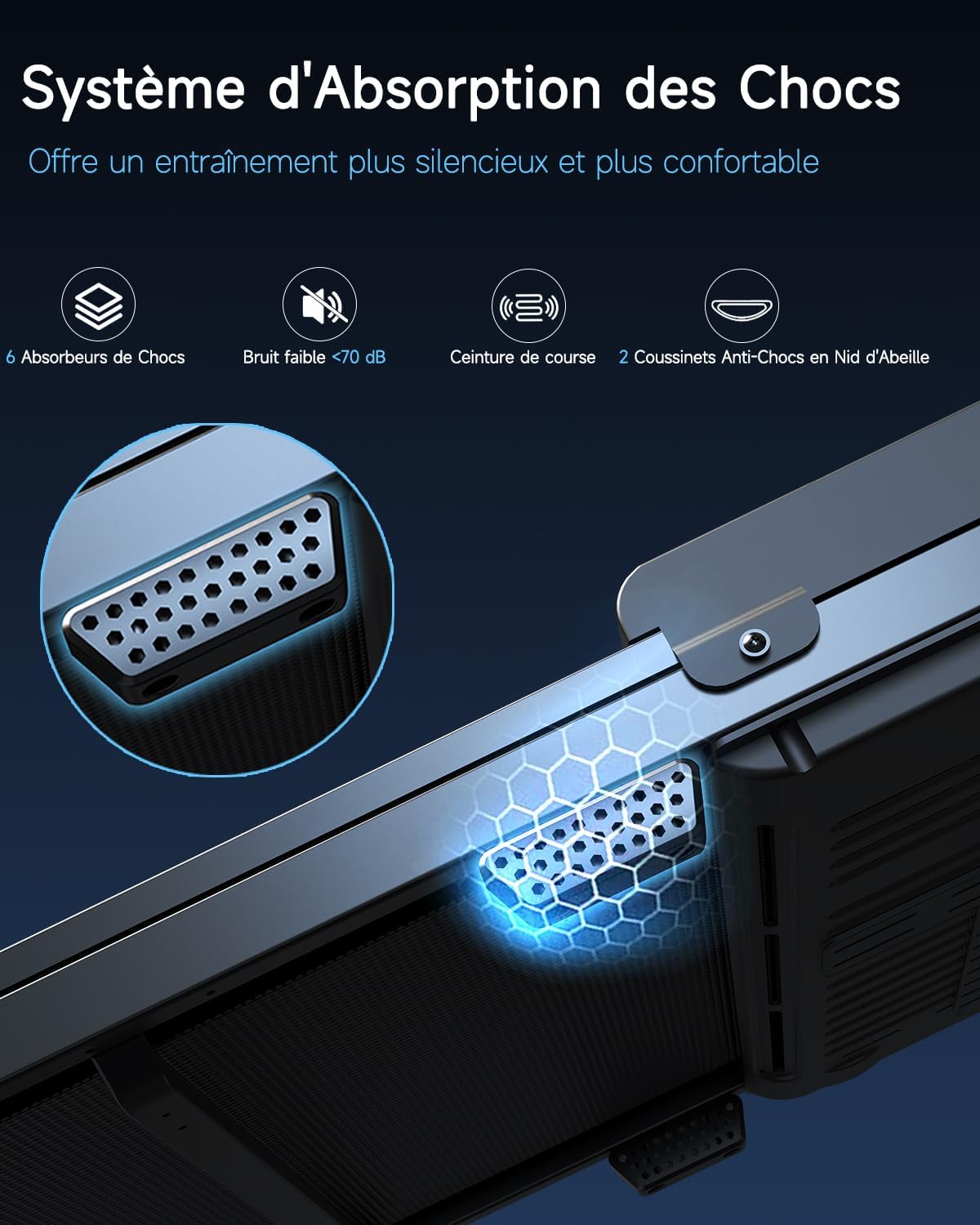 Tapis de marche/course - Mini tapis roulant compact pour bureau, maison et shopping à domicile - Machine électrique motorisée silencieuse et portable à roulement rapide (6 km/h)